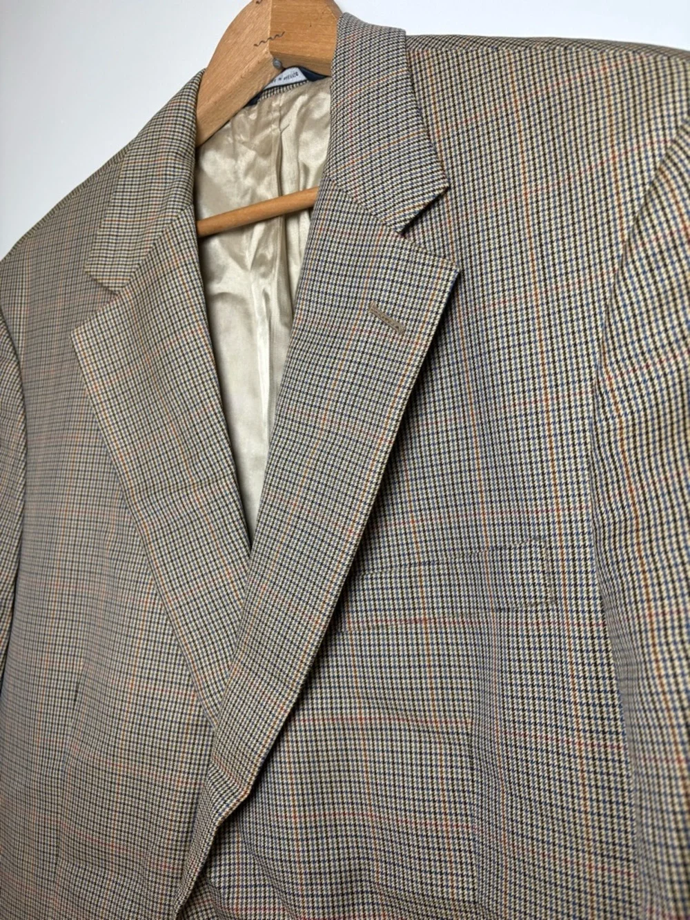 Brooks Brothers 346 Men’s 42L Blazer 100% Worsted Wool Brown Blue Check Mod 6900